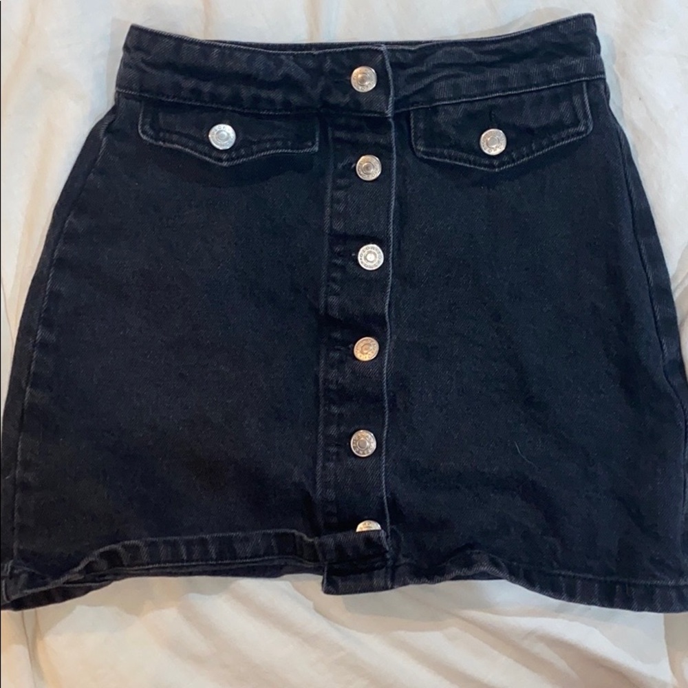 Topshop black jean skirt